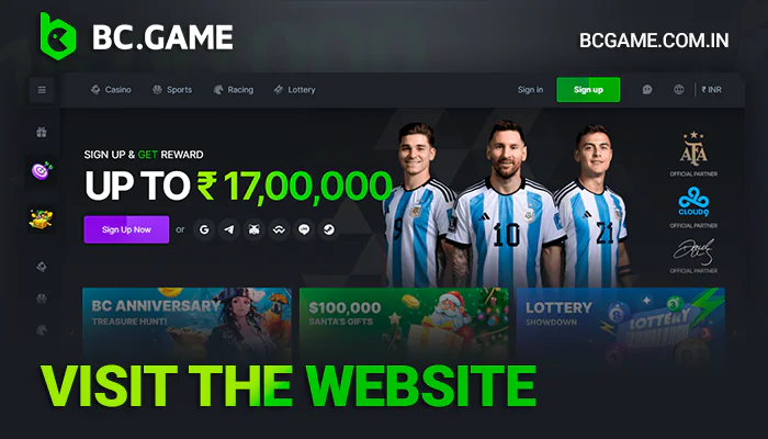 Visit BCGame website to withdraw funds