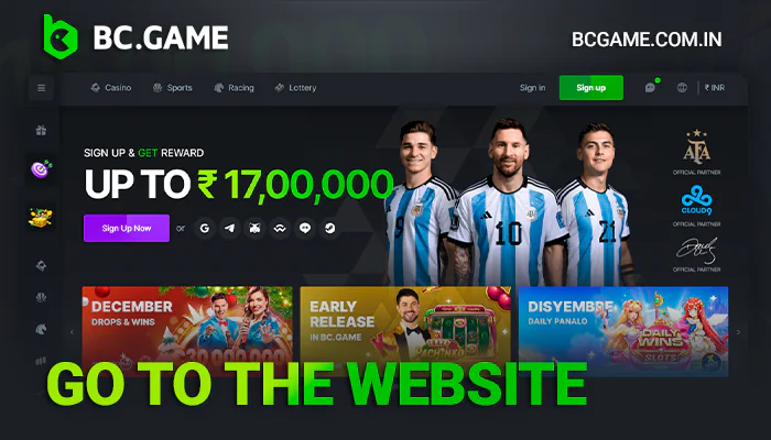 Go to the BCGame website